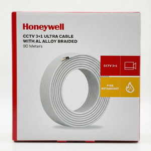"Honeywell 3+1 Coaxial Cable 90m for CCTV Camera - Fire Retardant & Alloy Braided.